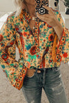 Spot Autumn New Amazon eBay Explosive Peacock Printing Loose Shirt Long Sleeve Shirt OM9070