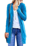 2020 autumn new Amazon hot Europe and the United States large size ladies fashion medium long button solid color cardigan jacket