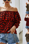 Original design European and American fashion elements leopard print one-shoulder top 2020 spring and summer new 7-point sleeve women's T-shirt