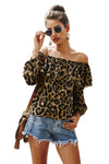 Original design European and American fashion elements leopard print one-shoulder top 2020 spring and summer new 7-point sleeve women's T-shirt