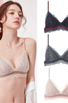 2021 new spring and summer ultra-thin bra formal underwear set ladies small breast gathered summer triangle cup bra lace