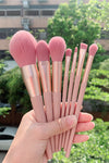 New 7 12 naked pink makeup brush set Nordic INS loose powder eye shadow brush beauty makeup tool spot