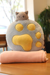 Cute cat palm pillow cat, air-conditioned blanket office nap home cushion three in one girl gift