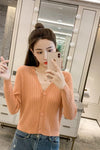 2020 autumn new jacket thin net red long-sleeved knit cardigan upper clothing female Korean version of the short slim sweater tide