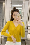 2020 autumn new jacket thin net red long-sleeved knit cardigan upper clothing female Korean version of the short slim sweater tide