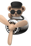 Airplane Pilot Car Air Freshener Diffuser Bear Pilot Rotating Propeller Fragrance Air Fresheners Clip