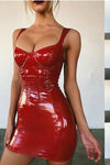 2019 European and American spring and summer Amazon hot sale dress sexy bright wrapped chest strap waist dress