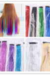 Korean version of the laser color gold hair hair colorful hairstance colorful fake hair piece high temperature silk reachaes