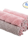 8PCS Microfiber Kitchen Towel Soft Absorbent Dish Towel Non-stick Oil Washing Kitchen Rag Tableware Household Cleaning Tools