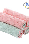 8PCS Microfiber Kitchen Towel Soft Absorbent Dish Towel Non-stick Oil Washing Kitchen Rag Tableware Household Cleaning Tools