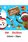 2022 Removable Christmas PVC Static Sticker Santa Elk Window Stickers Beautify Snowflake Wall Decals New Year Party Glass Paste