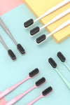 10PCS Macaron toothbrush clean adult bamboo charcoal soft toothbrush Teeth Deep Cleaning Portable Travel Dental Oral Care