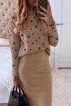 Women's Knitted Sweater Skirt Two Piece Set Women Slim Fit Elegant Tops Female Sweater Skirts Suits Office Lady Knitting Outfit