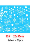 2022 Removable Christmas PVC Static Sticker Santa Elk Window Stickers Beautify Snowflake Wall Decals New Year Party Glass Paste