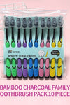 10PCS Macaron toothbrush clean adult bamboo charcoal soft toothbrush Teeth Deep Cleaning Portable Travel Dental Oral Care