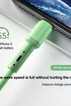 USB Cable For iPhone 12 11 Pro Max X XR XS 8 7 6 6s 5 5s Fast Data Charging Charger USB Wire Cord Liquid Silicone Cable 1/1.5/2M