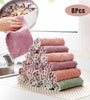 8PCS Microfiber Kitchen Towel Soft Absorbent Dish Towel Non-stick Oil Washing Kitchen Rag Tableware Household Cleaning Tools