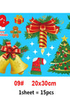 2022 Removable Christmas PVC Static Sticker Santa Elk Window Stickers Beautify Snowflake Wall Decals New Year Party Glass Paste