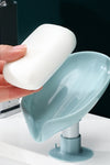 Leaf Shape Soap Box Drain Soap Holder Box Bathroom Shower Soap Holder sponge Storage Plate Tray Bathroom Supplies Bathroom Gadge