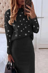 Women's Knitted Sweater Skirt Two Piece Set Women Slim Fit Elegant Tops Female Sweater Skirts Suits Office Lady Knitting Outfit