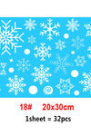 2022 Removable Christmas PVC Static Sticker Santa Elk Window Stickers Beautify Snowflake Wall Decals New Year Party Glass Paste