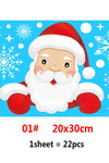 2022 Removable Christmas PVC Static Sticker Santa Elk Window Stickers Beautify Snowflake Wall Decals New Year Party Glass Paste