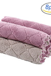 8PCS Microfiber Kitchen Towel Soft Absorbent Dish Towel Non-stick Oil Washing Kitchen Rag Tableware Household Cleaning Tools