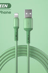 USB Cable For iPhone 12 11 Pro Max X XR XS 8 7 6 6s 5 5s Fast Data Charging Charger USB Wire Cord Liquid Silicone Cable 1/1.5/2M