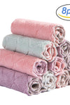 8PCS Microfiber Kitchen Towel Soft Absorbent Dish Towel Non-stick Oil Washing Kitchen Rag Tableware Household Cleaning Tools