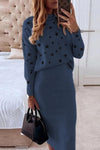 Women's Knitted Sweater Skirt Two Piece Set Women Slim Fit Elegant Tops Female Sweater Skirts Suits Office Lady Knitting Outfit