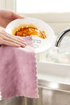 8PCS Microfiber Kitchen Towel Soft Absorbent Dish Towel Non-stick Oil Washing Kitchen Rag Tableware Household Cleaning Tools