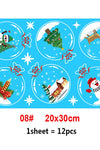 2022 Removable Christmas PVC Static Sticker Santa Elk Window Stickers Beautify Snowflake Wall Decals New Year Party Glass Paste