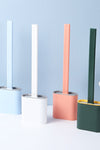 Toilet Brush Water Leak Proof With base Silicone Wc Flat Head Flexible Soft Bristles Brush with Quick Drying Holder Set