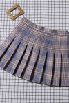 Pleated skirt female spring and summer 2021 new high waist black A word short skirt college wind autumn winter plaid half length skirt manufacturer