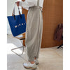 Spring new Japanese lazy design, feeling, foot radish, vectors, high waist age, thin, thin tied trousers,