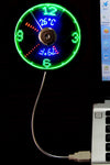 Peculiar led smart clock fan with temperature display real time usb flash word luminous fan