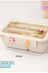 Japanese-style divided lunch box with tableware office worker with lunch box can be heated by microwave oven wheat straw bento box