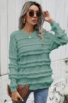 Cross-border source of 2021 autumn and winter leisure European and American pullover round neck loose tassel women's knit sweater