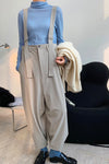 Spring new Japanese lazy design, feeling, foot radish, vectors, high waist age, thin, thin tied trousers,