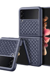 Suitable for Samsung Z Filp3 5G mobile phone shell folding screen mobile phone back shell leather lattice protective cover