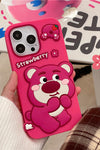 Suitable for iphone14 mobile phone case Apple 13 cartoon three-dimensional strawberry bear silicone Apple 14ProMax mobile phone case