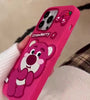 Suitable for iphone14 mobile phone case Apple 13 cartoon three-dimensional strawberry bear silicone Apple 14ProMax mobile phone case