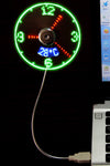 Peculiar led smart clock fan with temperature display real time usb flash word luminous fan