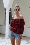 Original design European and American fashion elements leopard print one-shoulder top 2020 spring and summer new 7-point sleeve women's T-shirt