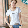 2021 summer women's care machine T-shirt female letter print round collar bottoming shirt T-shirt blouse wholesale 88868