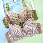 Big chest show small underwear female thin section full cup shrinkable chest thin large size bra