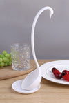 New Swan Shaped Ladle White / Black Ladle Special Design Vertical Swan Spoon Useful Kitchen + Saucer Cooking Tool Wholesale