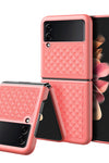 Suitable for Samsung Z Filp3 5G mobile phone shell folding screen mobile phone back shell leather lattice protective cover