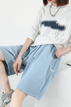 Sports shorts female summer thin section 2021 new loose straight casual weapper wide leg five points pants tide H628