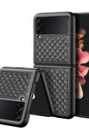 Suitable for Samsung Z Filp3 5G mobile phone shell folding screen mobile phone back shell leather lattice protective cover